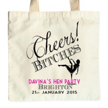 Personalised Cheers Bitches hen night bag